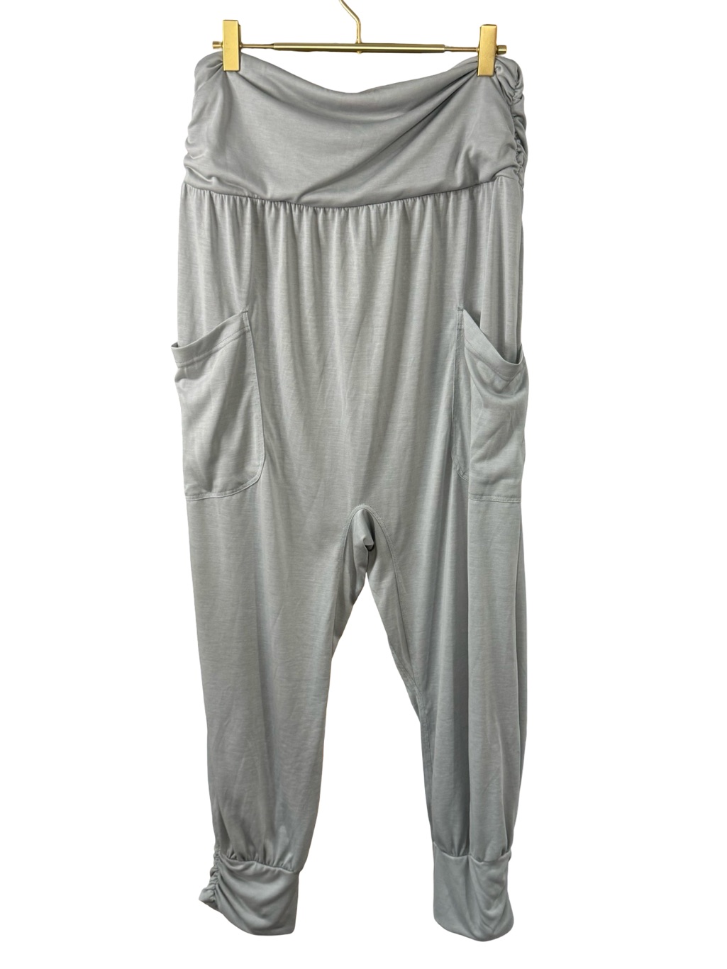 Free People Fp Movement Light Grey Victory Harem Pants In Color Beach Fog